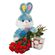 red roses with plush toy and chocolates. Samara
